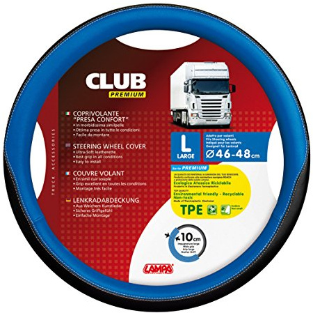 LAMPA 98907 Lenkradbezug schwarz Blau | Griffbreite 10 cm, einfache Montage, OEM 98907