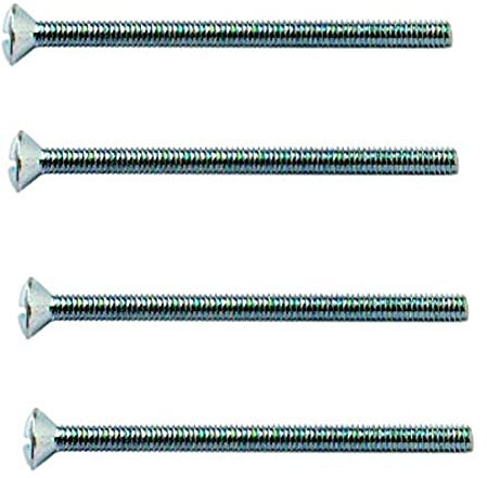 Merriway BH03664 M3,5 x 50 mm Glänzend verzinkte Schraube für elektrische Steckdose, Weiß, 20 Stück