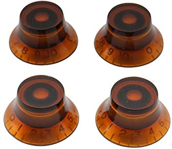 Musiclily Metrisch Gitarre Knöpfe Potiknöpfe Top Hat Knobs Volume Tone Potikopf für Epiphone Les Paul SG Import E-Gitarre,Bernstein (4 Stück)