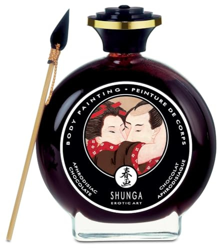 Shunga Pintura Corporal, Aroma de Chocolate, Color Marrón - 100 ml, 9 cm x 12 cm x 3.5 cm