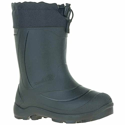 Kamik Snobuster 1 Kids’ Snow Boots, Waterproof, Thermal Liner & Adjustable Snow Collar, Black - 2 Little Kid