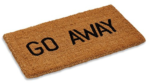 Kempf Go Away Doormat, 16 by 27 by 1-Inch, Funny Entrance Mat, Natural Coco Coir Fiber, No Rubber Backing