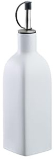 Cilio Ölflasche MEZZO 300 ml, Edelstahl-Ausgießer mit Silikondichtung | Essigflasche, Luftrückführung für präzises Dosieren, Verschlusskappe mit Silikondichtung, Aufkleber in 9 Sprachen