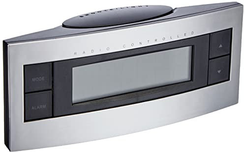 TFA Dostmann Digitaler Funk-Wecker, 60.2511, Zeitzone, manuell einstellbar, Uhrzeit/Wochentag und Datum, schwarz/Silber