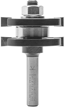 ENT 17390 Tapp- och notsats i hårdmetall, skaft (S) 8 mm, diameter (D) 41 mm, NL 6,35 mm, T 9,5 mm, SL 32 mm, med kullager