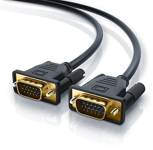CSL - 2m HQ Full HD VGA Kabel - D-Sub-Stecker - S-VGA zu S-VGA Videokabel - 1080p Full HD - Knickschutz - vergoldete Kontakte - 3-Fach geschirmt - schwarz