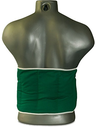 Wärmekissen Johanniskernkissen Gürtel mit Klettverschluss - ca. 135cm - 7-Kammer. Körnerkissen - grün