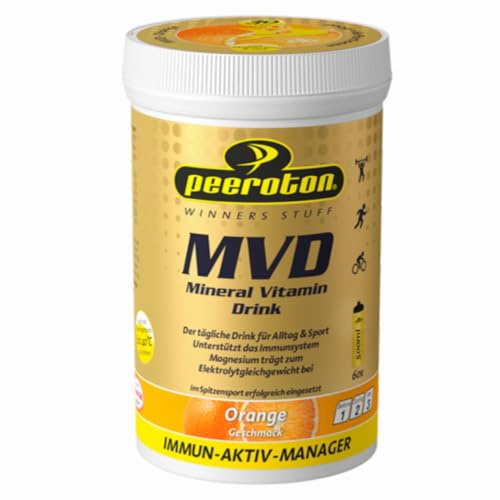 Peeroton MVD Mineral Vitamin Drink - Orange, Elektrolyt Pulver mit den 5 wesentlichen Elektrolyten plus Zink, Magnesium und Vitamin C - regelmäßig einnehmen und das Immunsystem stärken, 300g