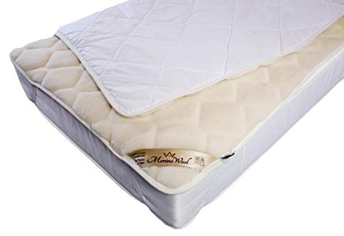 Caro Merinowolle Cashmere Merino Schaf-Schurwoll natürliche warme Wolle Matratzenauflage, Schurwolle. Unterbett - Matratzenauflage - Matratzenschonbezug Kinderbett für ein Kind 140/70cm