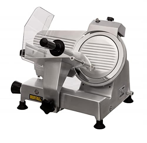 Buffalo Meat Slicer 220mm - Built-in Safety Guards, Blade Removal Kit, Adjustable Slicing, Integral Blade Sharpener CD277