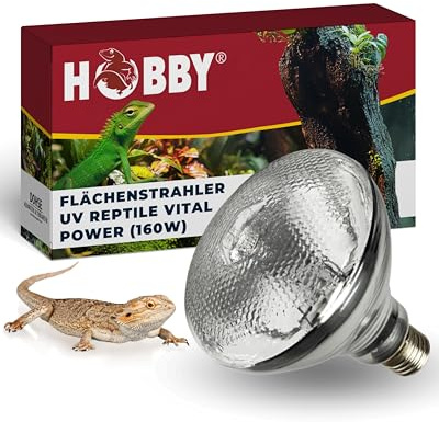 HOBBY Terraristik UV Reptile vital Power I UV-Lampe für Terrarien I 160 W I UV- Lampe für die Reptilienhaltung I UV-Flächenstrahler für sonnenbadende Reptilien I energieeffizient & langlebig