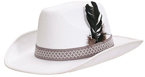 Widmann 2535F - Cowboyhut mit Federn aus Filz für Erwachsene, One Size