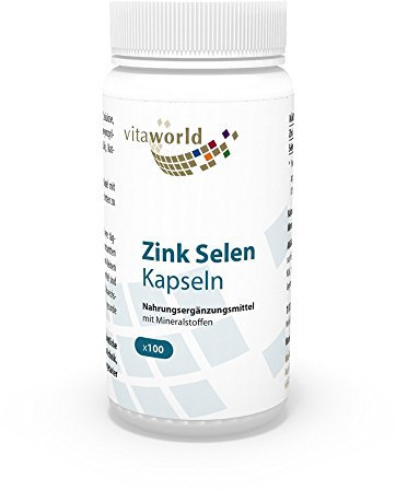 Vita World Zinc Selenium 100 Capsules Made in Germany Vegan