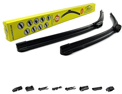 Scheibenwischer 575 mm / 525 mm Wischerblätter Set Scheibenwischer AERO für Frontscheibe mit Adaptern