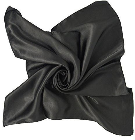 PB-SOAR Einfarbiger Schal Bandana Halstuch Kopftuch Nickituch, 13 Farben auswählbar (Schwarz)
