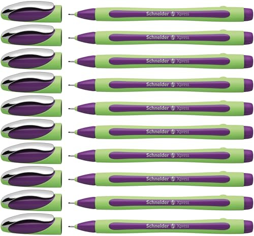 Schneider Xpress Fineliner (Strichstärke 0,8 mm, dokumentenecht) 10er Packung violett