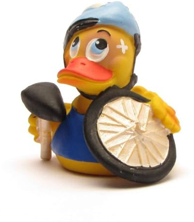 DUCKSHOP I Badeente Biker I Quietscheente I L: 7,5 cm