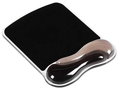 Kensington Mouse Mat with Wrist Rest – Ergonomic duo gel wrist support for computer / laptop use with laser and optical mice. Anti-slip comfortable mouse mat with cool gel - Grey (62399)
