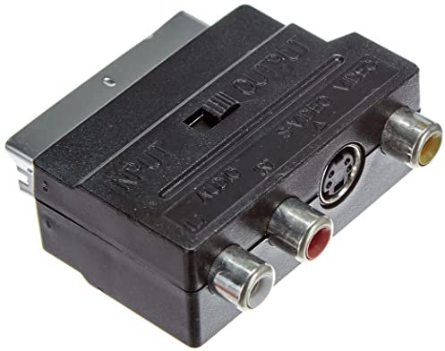 Link 07645 Adattatore, SCART 21 Poli Maschio, 3x RCA, Femmina e 4 Poli S-VHS, Femmina con Selettore