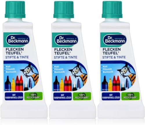 3x Dr. Beckmann Fleckenteufel Stifte & Tinte 50 ml - Mit Farbpartikel-Löser