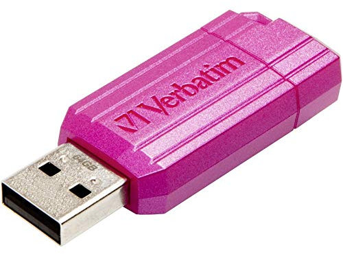 Verbatim Clé USB Pinstripe 64Go I USB 2.0 I Memory Stick USB I pour Laptop Ordinateur Portable ultrabook TV autoradio I Stick USB 2.0 I Clé USB avec mécanisme Poussoir I Rose Fuchsia