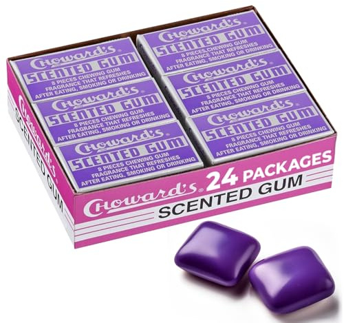 Choward's Scented Gum | Bold Aromatic Refreshing Flavor | Perfect for Fresh Breath, Travel, Sharing, and Gifting | Nostalgic Chewing Gum | Pack of 24 (8 Tablets Per Package, 24 Packages Per Box)