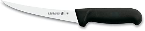 3 Claveles 8182 - Cuchillo deshuesar curvo Proflex acero inoxidable negro 15 cm
