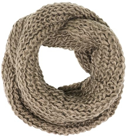 KMystic Thick Knitted Chunky Infinity Loop Scarf Circle Long Winter Scarf (Khaki)