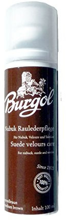 Burgol Nubuk Raulederpflege 100 ml, Wildlederpflege für Nubuk Velour und Textilien 9 Farben (mittelbraun)