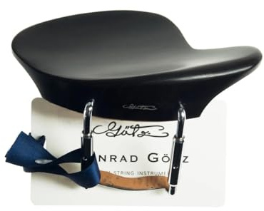 Conrad Gotz zk4253 Original Chinrest para violín 4/4, ébano de Hamburgo con cerrado estilo soportes