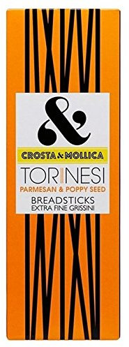 Crosta & Mollica Torinesi Parmigiano E Grissini 120g di Semi di Papavero (Confezione da 2)
