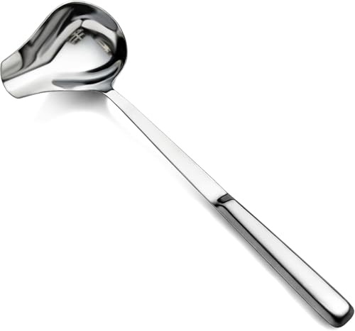 New Star Foodservice 52282 2 oz Hollow Handle Gravy Soup Ladle, 13.25, Silver