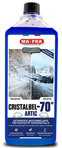 Mafra, Cristalbel Artic -70°C Limpiador Líquido Anticongelante para Bandejas Limpiaparabrisas con Acción Desengrasante, Efecto Antical, No se Congela a Bajas Temperaturas, Tamaño 1000 m
