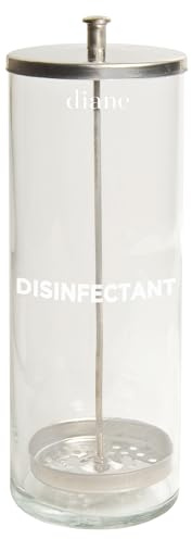 Diane desinfektionsburk i glas för sterilisering av frisörsalongssaxar, kamar, frisörrengöringsmaterial, klippare och nagelverktyg – stor – 25 cm hög x 8,6 cm bred – 33 Fl Oz kapacitet