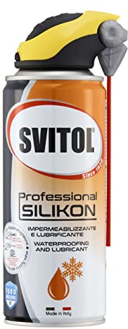Svitol Lubrificante Spray Silikon 400 ml al silicone per plastica e gomma, resistente alle alte temperature, acqua e sfregamenti, impermeabilizza e protegge, valvola 360°