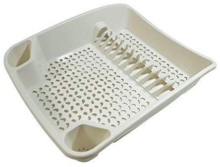 Whitefurze Dish Drainer, Plastic, Cream, Large