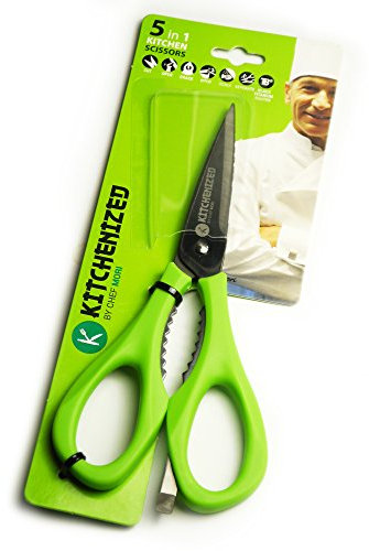 Kitchenized by Chef Mori Cesoie per cucina e forbici da cucina multiuso. Forbici multifunzione per pollo, pollame, pesce, carne, verdure, erbe e barbecue