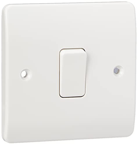 MK Logic Plus K4871 WHI 10A Single Pole 2 Way Plateswitch, 1 Gang
