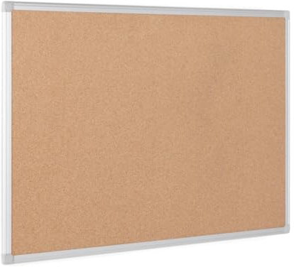 Bi-Office Earth - Umweltfreundliche Pinnwand, Korktafel mit Aluminiumrahmen, Hochwertige Naturkorkoberfläche - 60 x 45 cm
