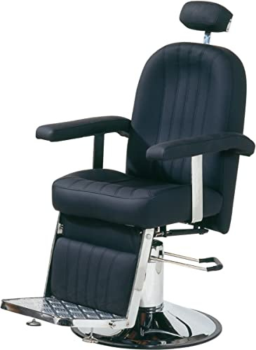 Comair 3070026 Hamburg Professioneller Friseurstuhl mit hydraulisch arretierbarer Pumpe, schwarz