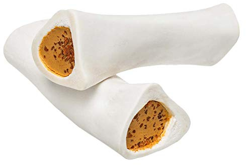 Redbarn Filled Dog Bones, Natural Long-Lasting Dental Treats; Suitable for Aggressive Chewers, Large (6) - 5 Bones (Cheese N' Bacon)