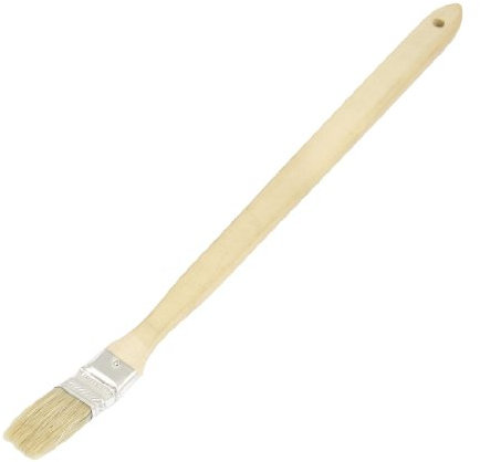 sourcing map Faux Bristle Filament Wooden Handle Grip Bent Radiator Brush 1 Width Beige