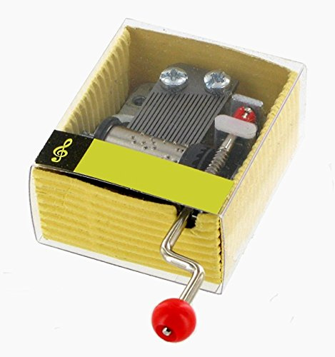 Spieluhr / Spieldose / Musikbox / Musikdose mit Handkurbel aus Pappe mit transparentem Fenster und 18-Ton-Spielwerk - Let it go - Frozen - Die Eiskönigin – Völlig unverfroren (Robert Lopez)