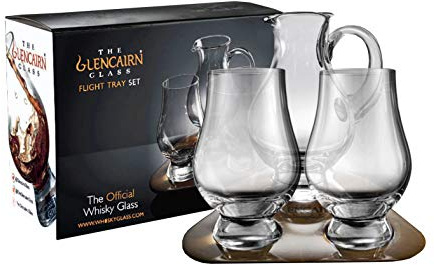 GLENCAIRN The Glass Tasting-Set 3 Whiskygläser + Wasserkrug | Set mit 3 Whiskygläsern à 190 ml und Wasserkrug 285 ml, aus bleifreiem Kristallglas, bruchsicher & spülmaschinengeeignet