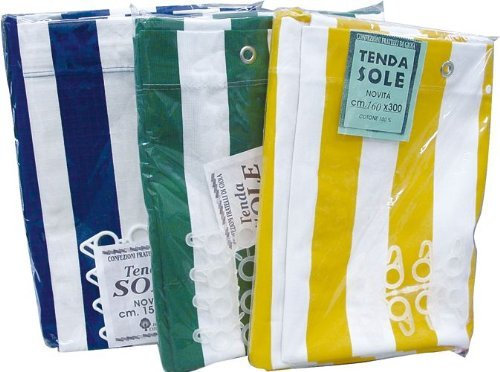 Tenda da sole in cotone telato - 140x290 cm - colore: Bianco-Blu