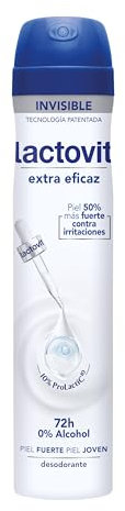 Lactovit - Desodorante Extra Eficaz con Microcápsulas Protect, 0% Alcohol, Anti-irritaciones y Eficacia 48H, El ambalaje puede variar, 1 pieza