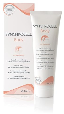 Synchroline - Synchrocell Body Cream Anti-celluliter kroppskräm 250 ml med escin diosmin och vitamin E uppfriskande dräneringsverkan och lätta ben, tillverkad i Italien