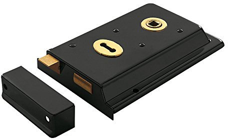 Excel Hardware Double Handed Rim Lock 6 x 4 - Black