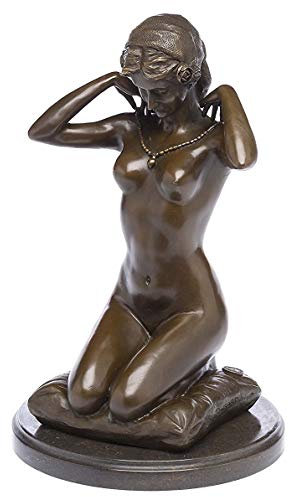 aubaho Bronzefigur kniende Frau nach Paul Ponsard Bronze Bronzeskulptur Replik Kopie