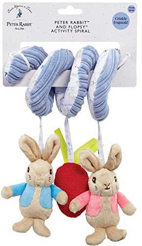 Rainbow Designs Peter Rabbit („Peter Hase“) Tätigkeitsspirale für Babys - Spirale für Kinderwagen und Spielzeug für den Autositz - Spielzeug für die frühe Entwicklung